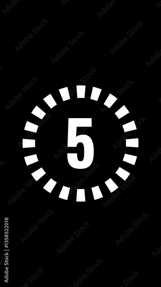 Simple animation of 10 seconds countdown timer on black background. Simple animation of 10 seconds countdown timer on black background.