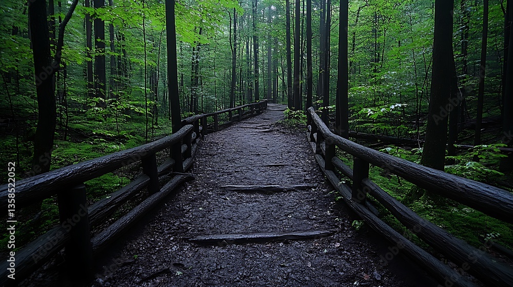 Fototapeta premium Forest Path After Rain.