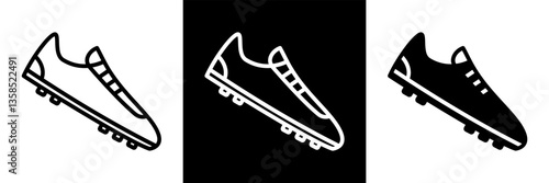 Soccer Cleats Icon Illustration for Sports Branding - Football Shoes Symbol for Editorial Content