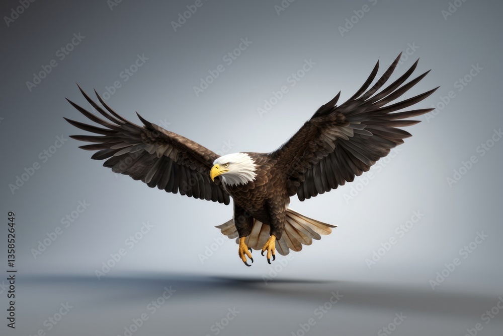 Fototapeta premium American bald eagle flying animal bird.