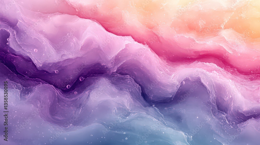 Fototapeta premium Transcendent watercolor gradient with ethereal textures and cosmic shimmer
