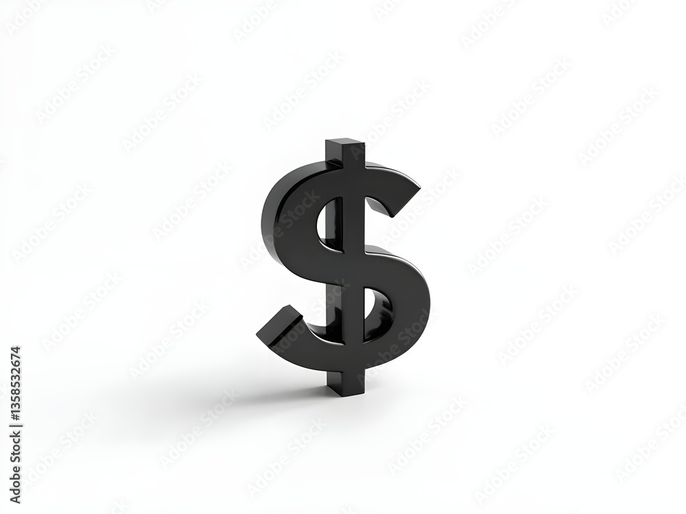 Minimalist black dollar sign on white background Minimalist black dollar sign on white background