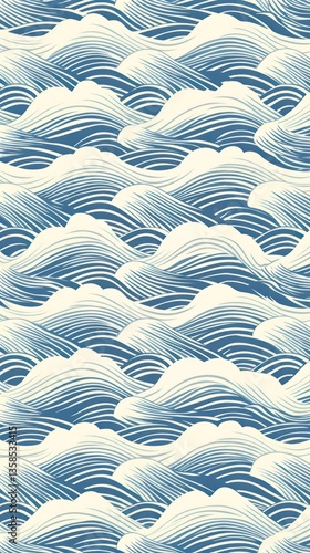Traditional Japanese waves Wallpaper pattern outdoors backgrounds.