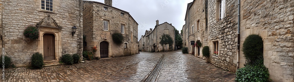 Fototapeta premium European Town Alleyway.