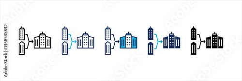 Merger Multi Style Icon Set