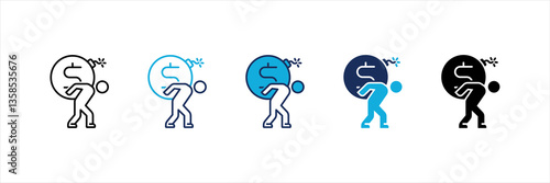 Debt Multi Style Icon Set