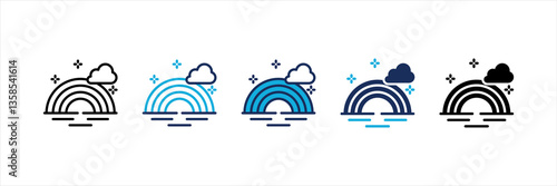 Rainbow Multi Style Icon Set