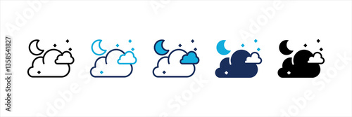Night Multi Style Icon Set