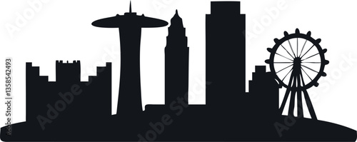 Seattle Skyline Silhouette Vector - Cityscape Landmark Illustration