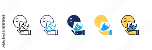Dividend Multi Style Icon Set