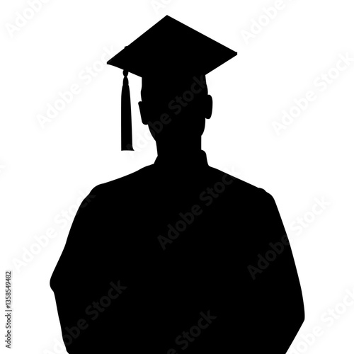 silhouette of a man in a graduation cap
