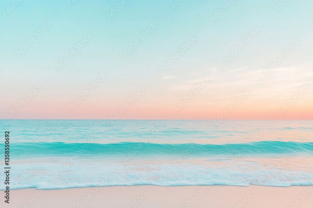 serene coastal scene showcasing gentle pastel waves under softly lit sky perfect for conveying tranquility serene coastal scene showcasing gentle pastel waves under softly lit sky perfect for conveying tranquility