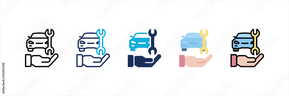 Obraz premium Car Maintenance Multi Style Icon Set