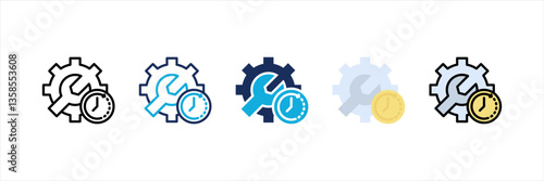 24 Hours Support Multi Style Icon Set