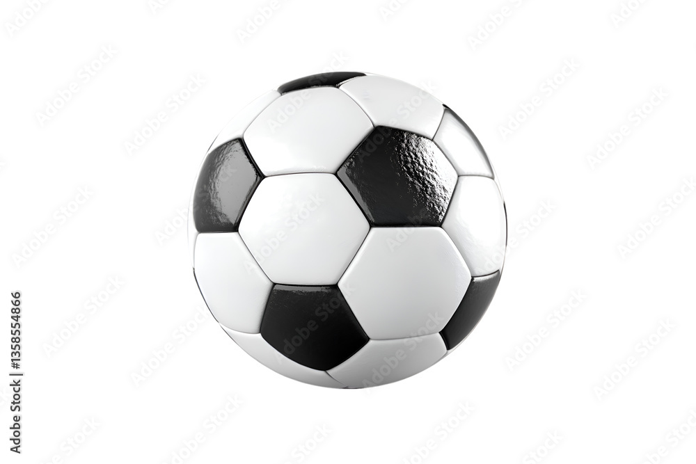 Classic Black and White Soccer Ball Isolated on Black Background, Classic Black and White Soccer Ball Isolated on Black Background,