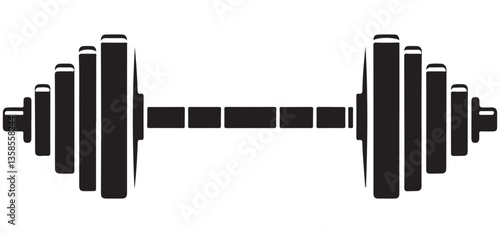 Weight training dumbbell fitness and exercise equipment vector illustration