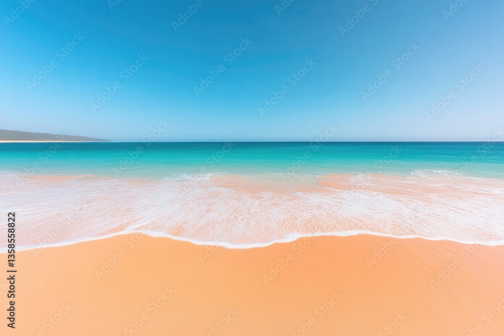 Fototapeta premium aerial view of idyllic beach with turquoise waters meeting golden sands pristine nature in australia or oceania