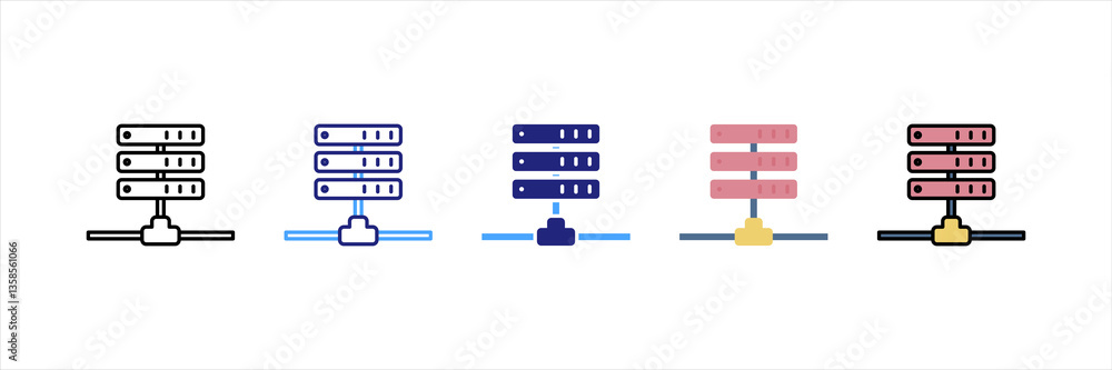 Server Multi Style Icon Set Server Multi Style Icon Set