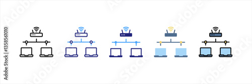 Local Area Networks Multi Style Icon Set