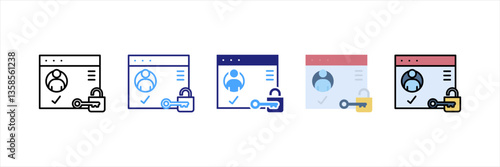 Authorization Multi Style Icon Set