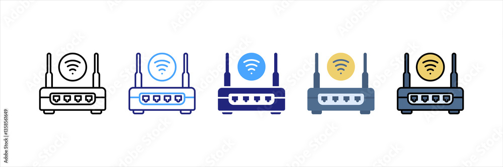 Router Multi Style Icon Set Router Multi Style Icon Set