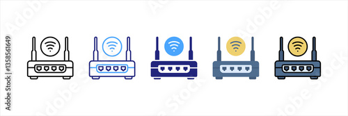 Router Multi Style Icon Set