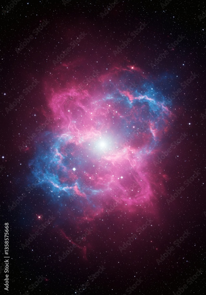 Naklejka premium background featuring a vibrant nebula and shimmering phone wallpaper