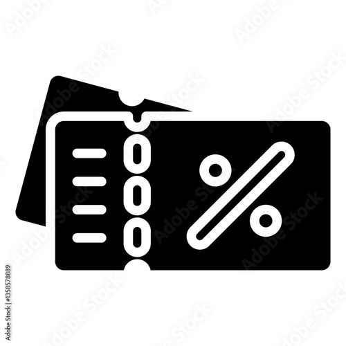 Coupon and Voucher Icon Commerce Glyph Design Vector Concept
