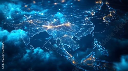 Wallpaper Mural Ai network visualization of cloud computing in thailand's digital landscape Torontodigital.ca