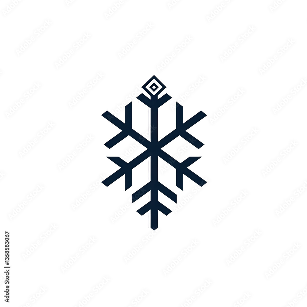 Stylized Snowflake Icon Dark Blue Winter Design Element Stylized Snowflake Icon Dark Blue Winter Design Element