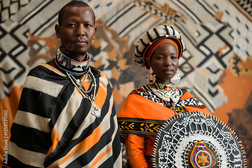 Resilient Xhosa Tradition: A Showcase of Detailed Ethnic Wardrobe and Accessories with African Background