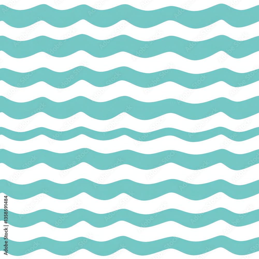 Seamless Textile Pattern Soft wavy turquoise stripes on white background create calming ocean inspired pattern Seamless Textile Pattern Soft wavy turquoise stripes on white background create calming ocean inspired pattern