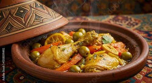 Chicken Tagine with Olives Carrots and Lemon Mediterranean Dish Cooking