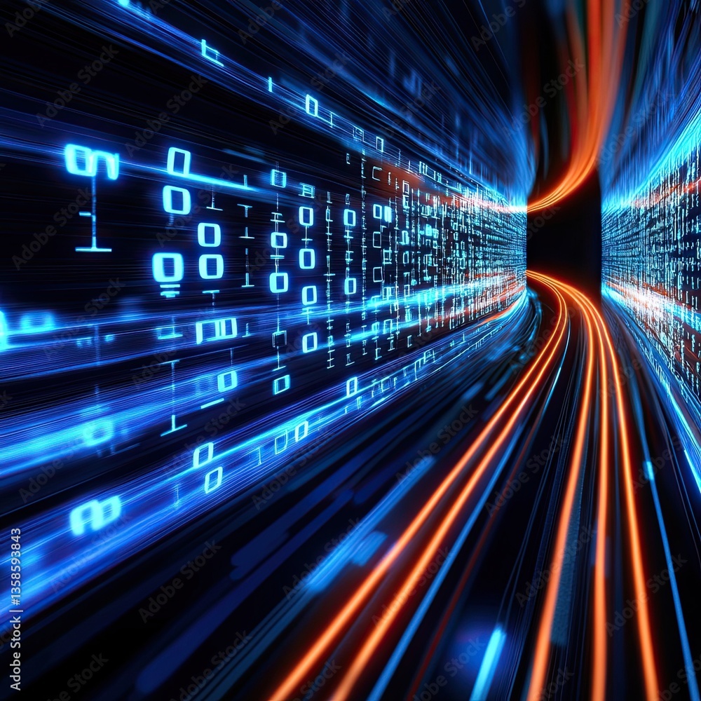 Cybersecurity: Data Protection, Binary Code, Fast Internet -- Cybersecurity: Data Protection, Binary Code, Fast Internet --
