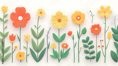 Modern Spring Floral Design Layout for Themed Presentation