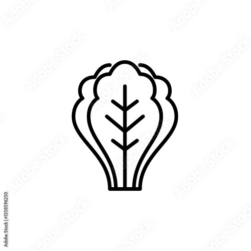 Salad leaves. Lettuce and greens groceries shopping. Pixel perfect, editable stroke vector icon