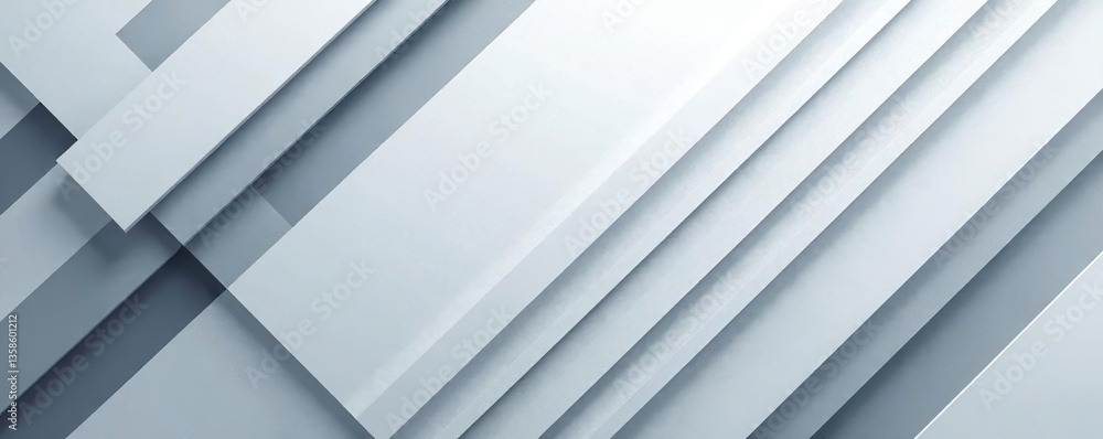 Obraz premium Geometric abstract background with gray and white oblique lines overlay, futuristic, technology