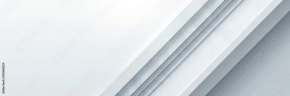 Obraz premium Geometric abstract background with gray and white oblique overlay lines, digital, illustration