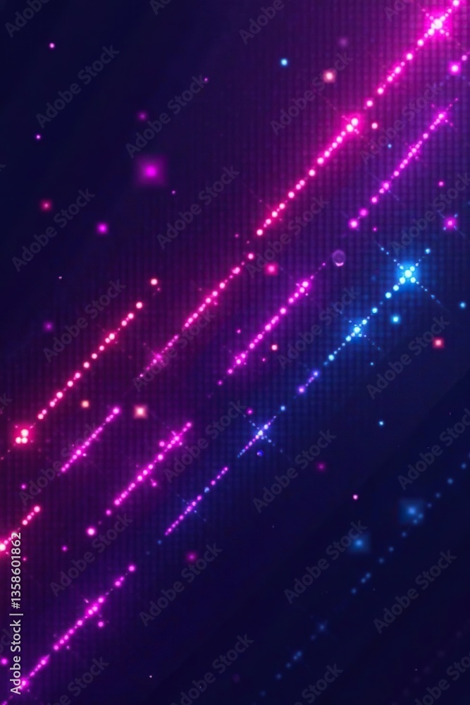 Fototapeta premium Geometric neon gradient background with random squares pattern for cybersport events and video games, geometric, esports