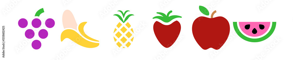 Set of fruits isolated on white background Set of fruits isolated on white background