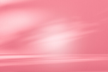 Wall interior background, studio and backdrops show products.with shadow from window color pink background for text insertion and presentation interior decoration	