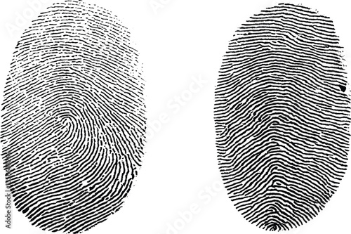 Fingerprint icon. Black fingerprint. Concept of fingerprint recognition. Vector illustration