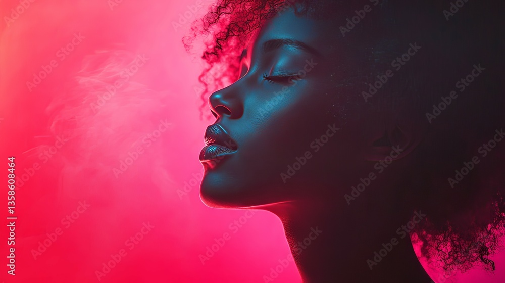Serene Silhouette: A Study in Pink and Teal Serene Silhouette: A Study in Pink and Teal