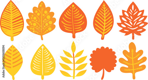 Autumn Leaves Vector Set - Fall Foliage Illustrations