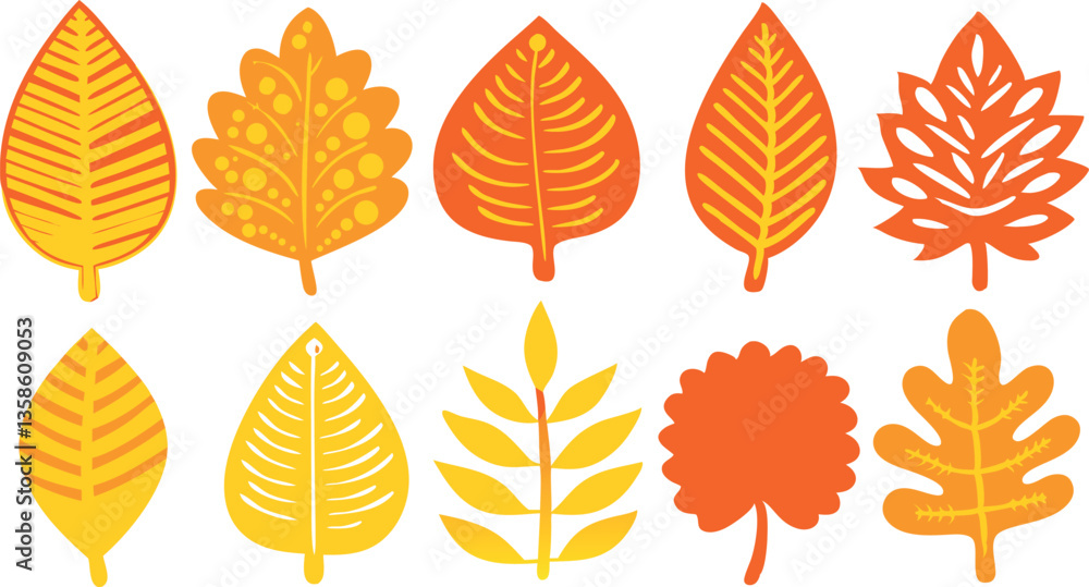 Autumn Leaves Vector Set - Fall Foliage Illustrations Autumn Leaves Vector Set - Fall Foliage Illustrations