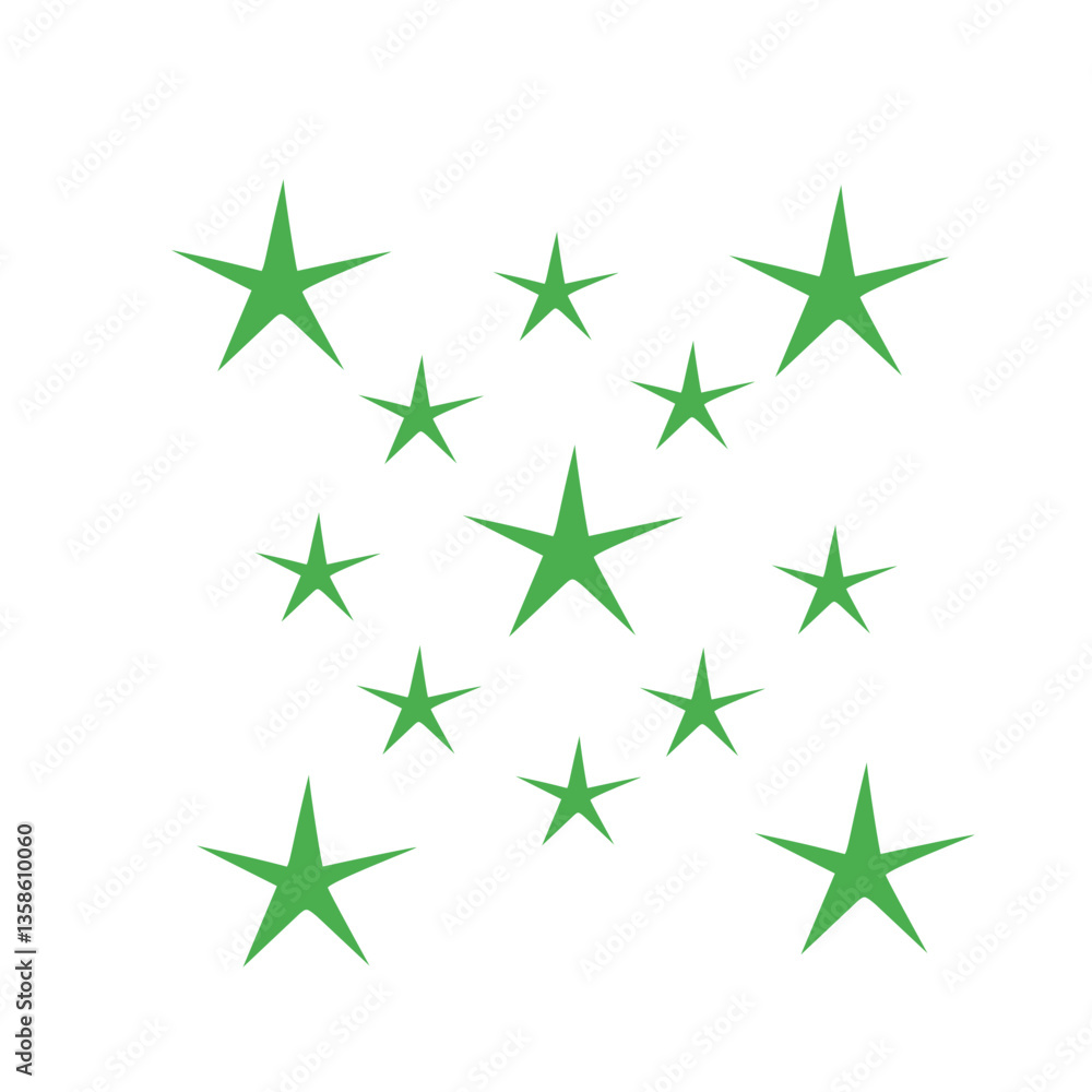 Obraz premium green star pattern background