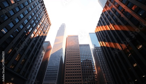 Wallpaper Mural Buildings And Skyscrapers Viewed From Low Angle Under Clear Sky Torontodigital.ca