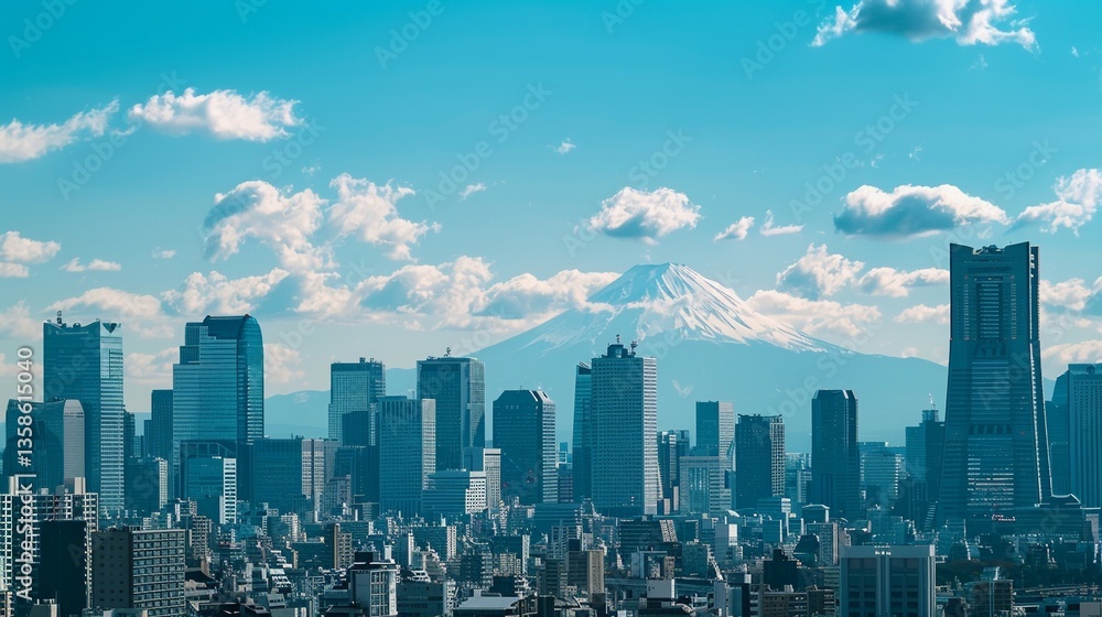 Fototapeta premium 東京の高層ビルと富士山3