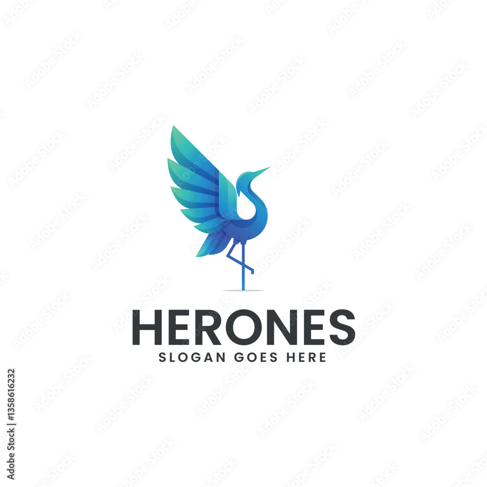 Fototapeta premium Herones Gradient Colorful Logo