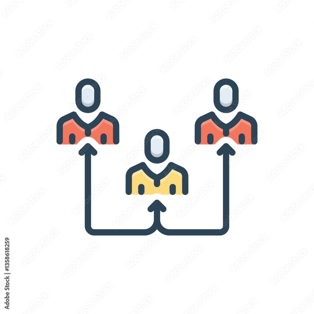 Obraz premium Color illustration icon for interaction